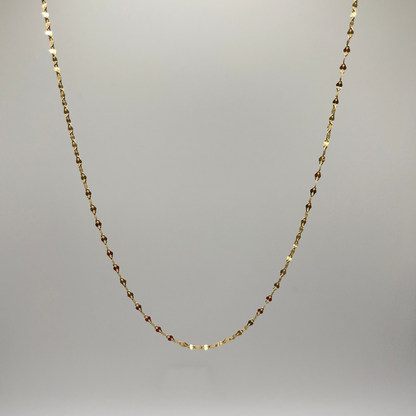 18K Solid Gold Nugget Chain Necklace