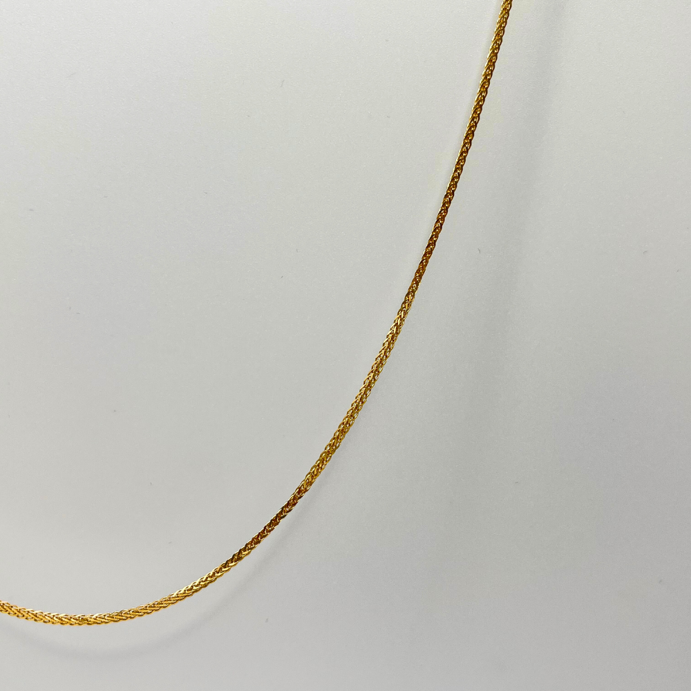 18K Solid Gold Wheat Chain Necklace