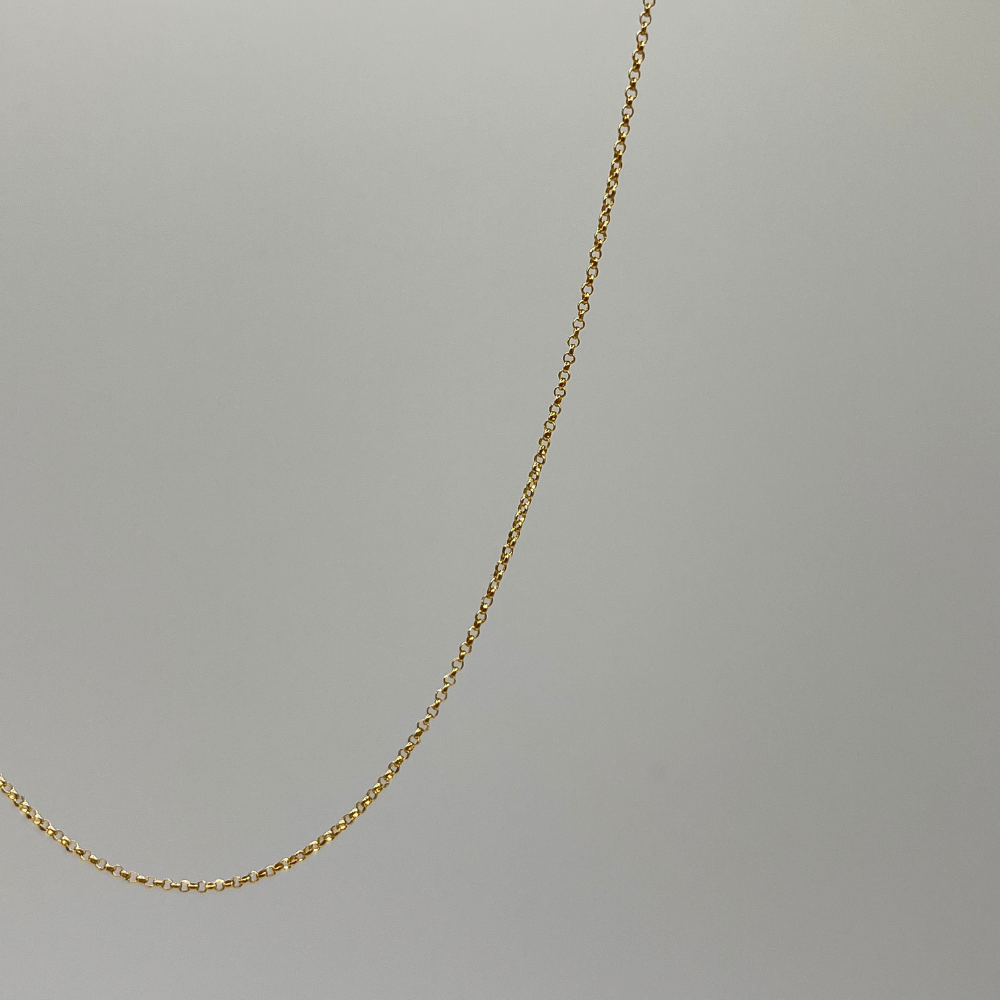 18K Solid Gold Thin Belcher Chain Necklace