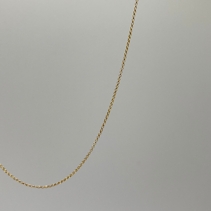 18K Solid Gold Thin Belcher Chain Necklace