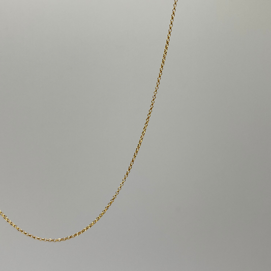 18K Solid Gold Thin Belcher Chain Necklace