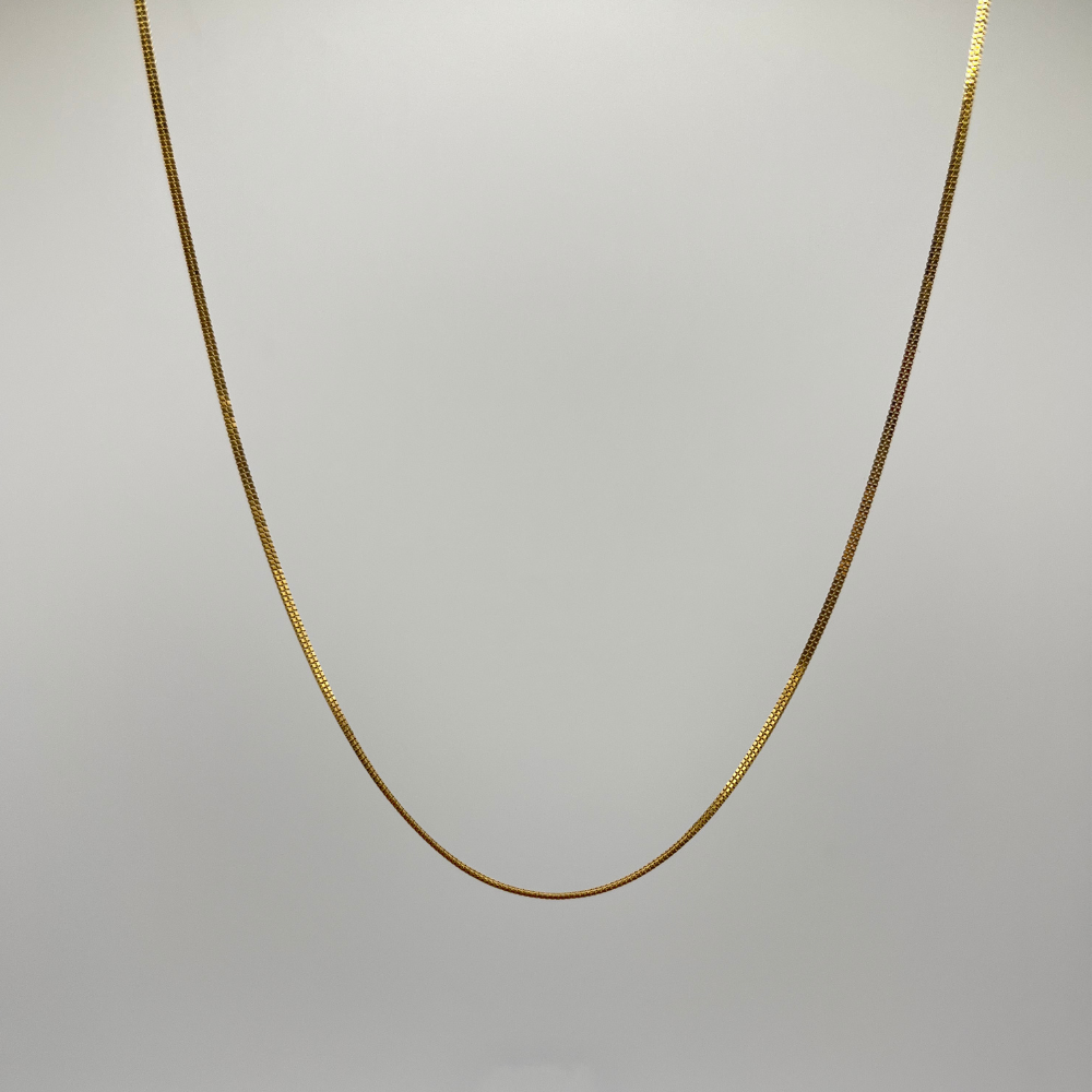 Solid 18K Gold Venetian Chain Necklace