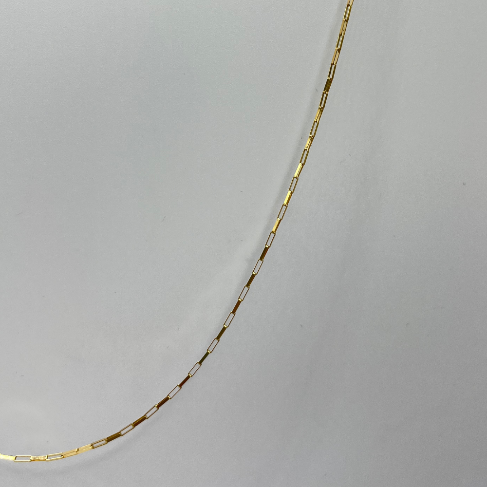 18K Solid Gold Paperclip Chain Necklace