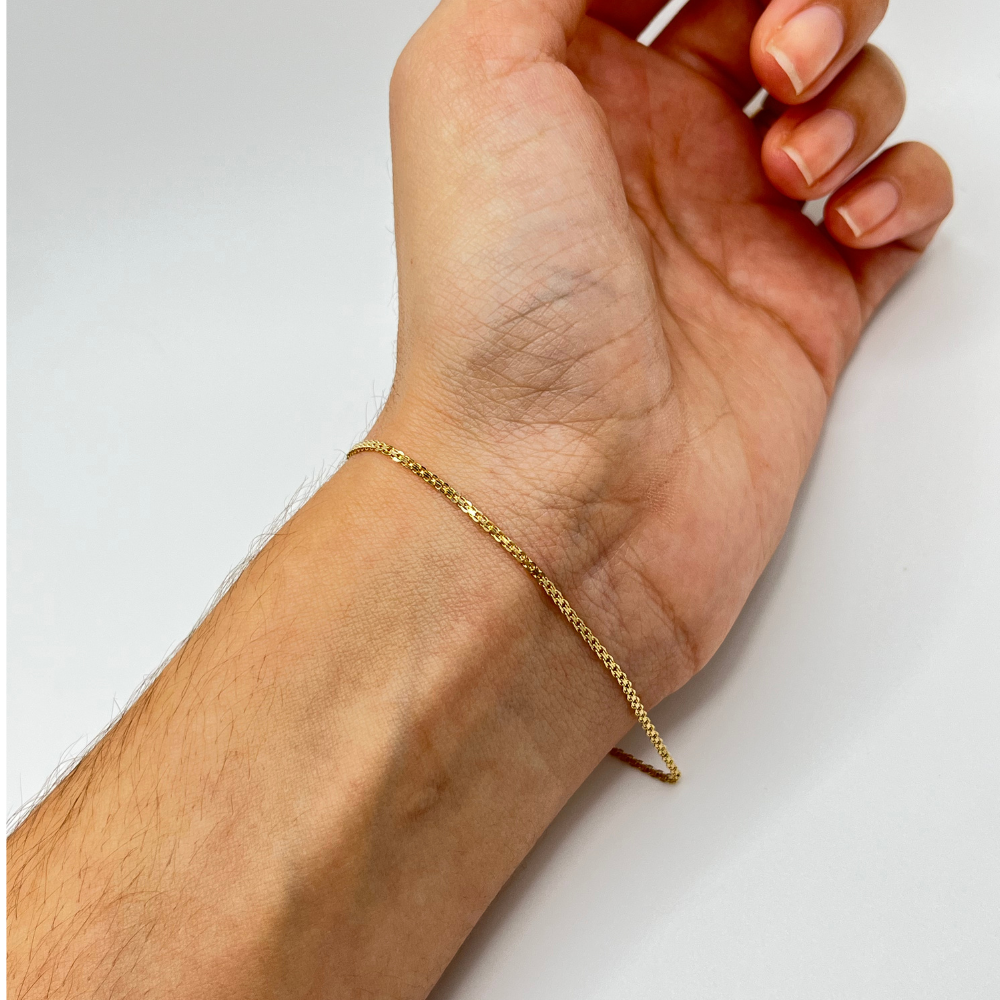 18K Solid Gold Panther Chain Bracelet