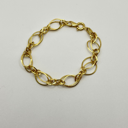 Solid 18K Gold Oval-Shaped Bracelet