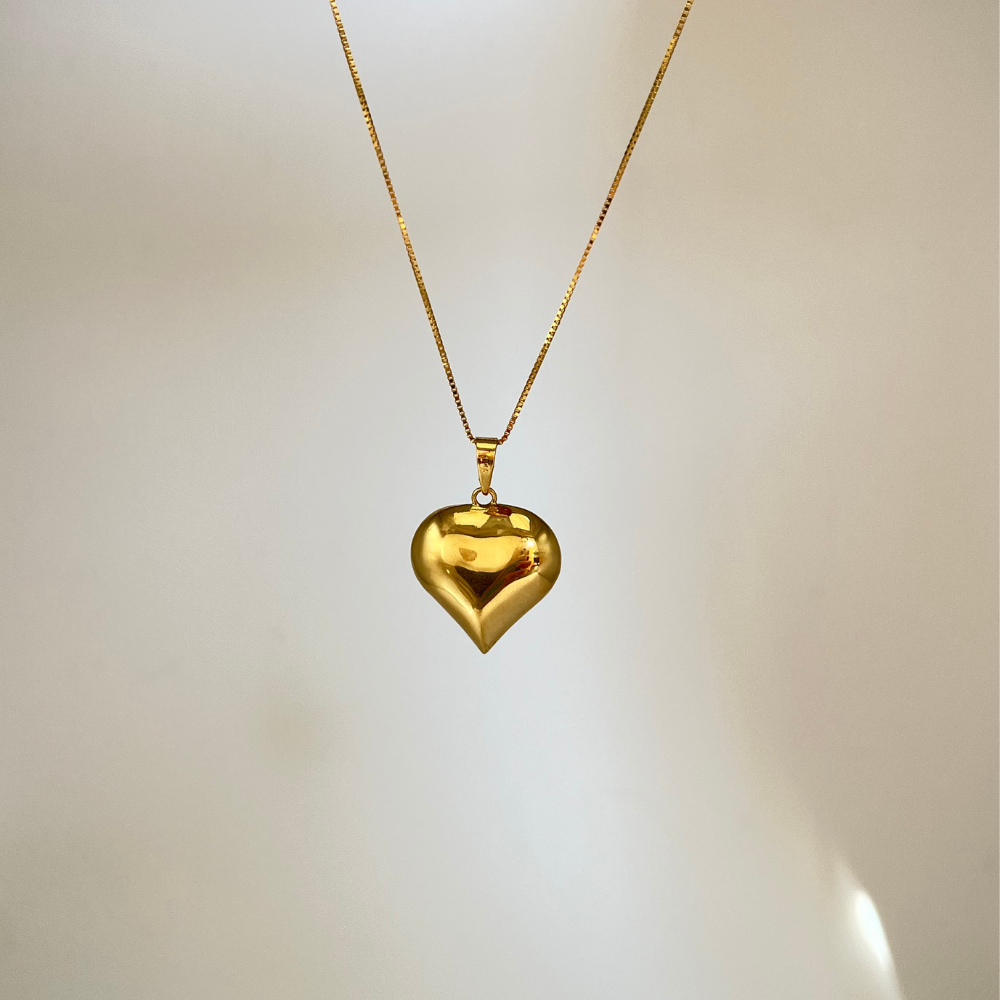 18K Solid Gold Mazzy Heart Pendant