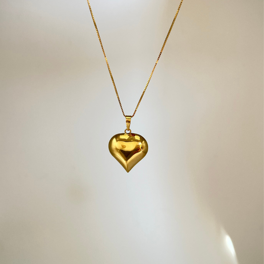 18K Solid Gold Mazzy Heart Pendant