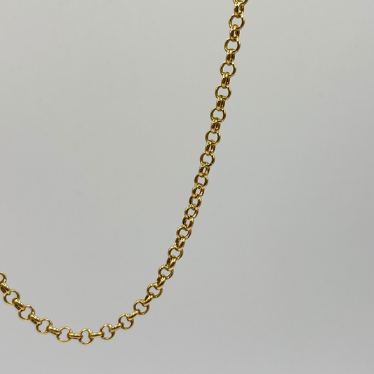 Solid 18K Gold Chunky Belcher Chain Necklace