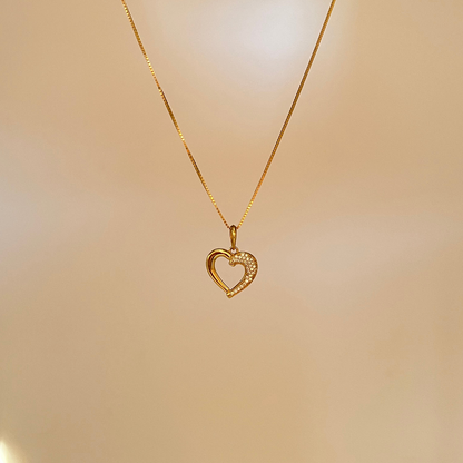 18K Solid Gold Maya Heart Pendant