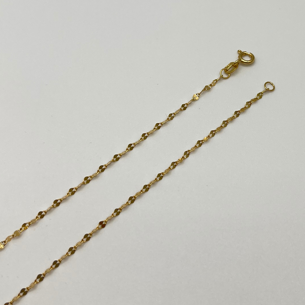 18K Solid Gold Nugget Chain Necklace