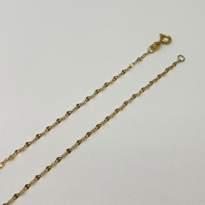 18K Solid Gold Nugget Chain Necklace