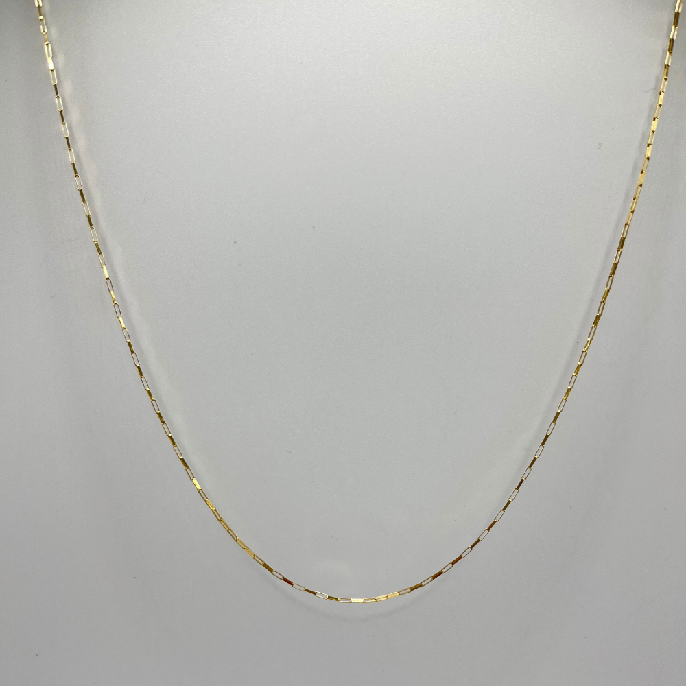 18K Solid Gold Paperclip Chain Necklace