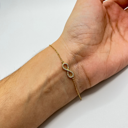 18K Solid Gold Infinity Bracelet