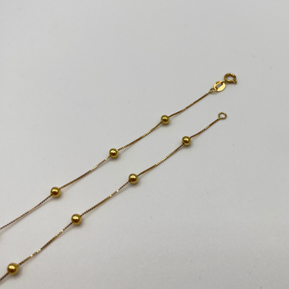 Solid 18K Gold Choker Necklace with Gold Spheres