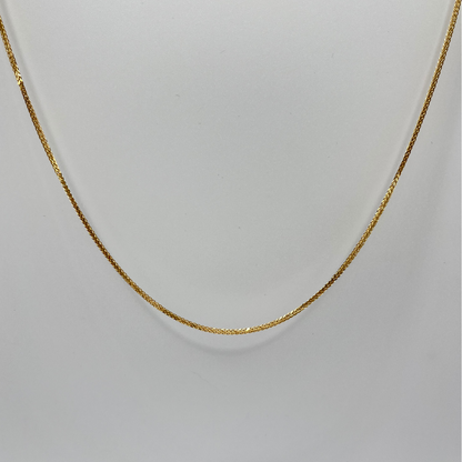 18K Solid Gold Wheat Chain Necklace