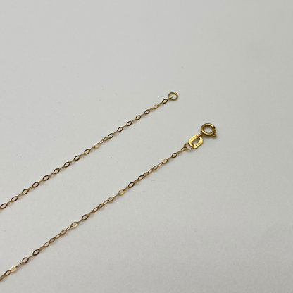 18K Solid Gold Necklace with Heart Pendants