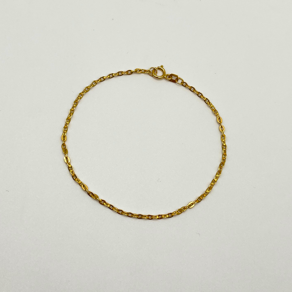 18K Solid Cable Chain Bracelet