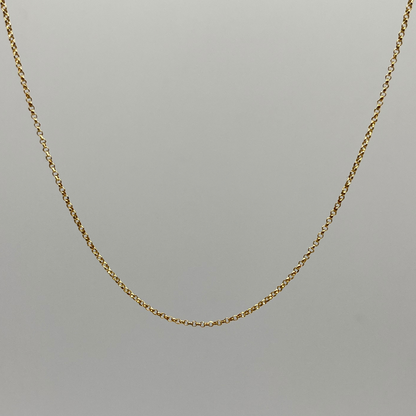 18K Solid Gold Thin Belcher Chain Necklace