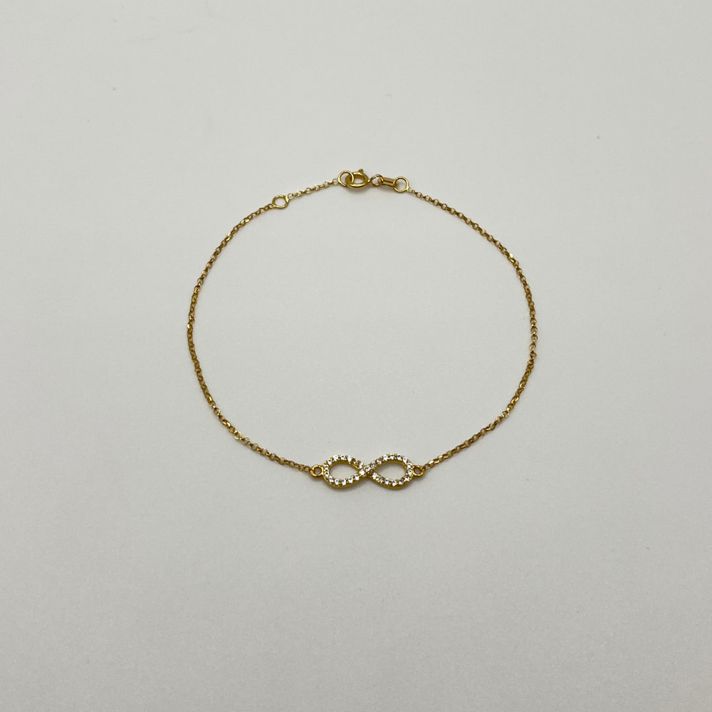 18K Solid Gold Infinity Bracelet