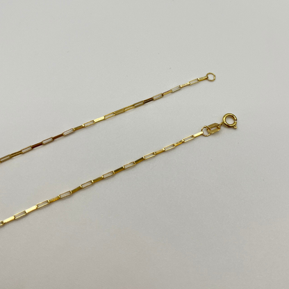 18K Solid Gold Paperclip Chain Necklace