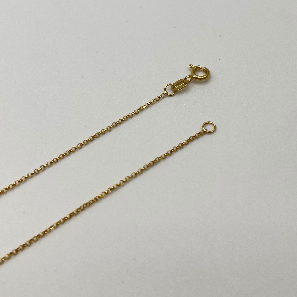 18K Solid Gold Thin Belcher Chain Necklace