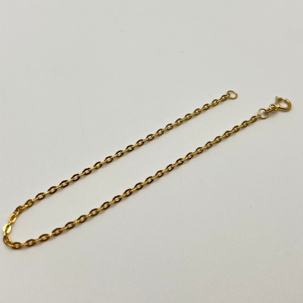 18K Solid Cable Chain Bracelet