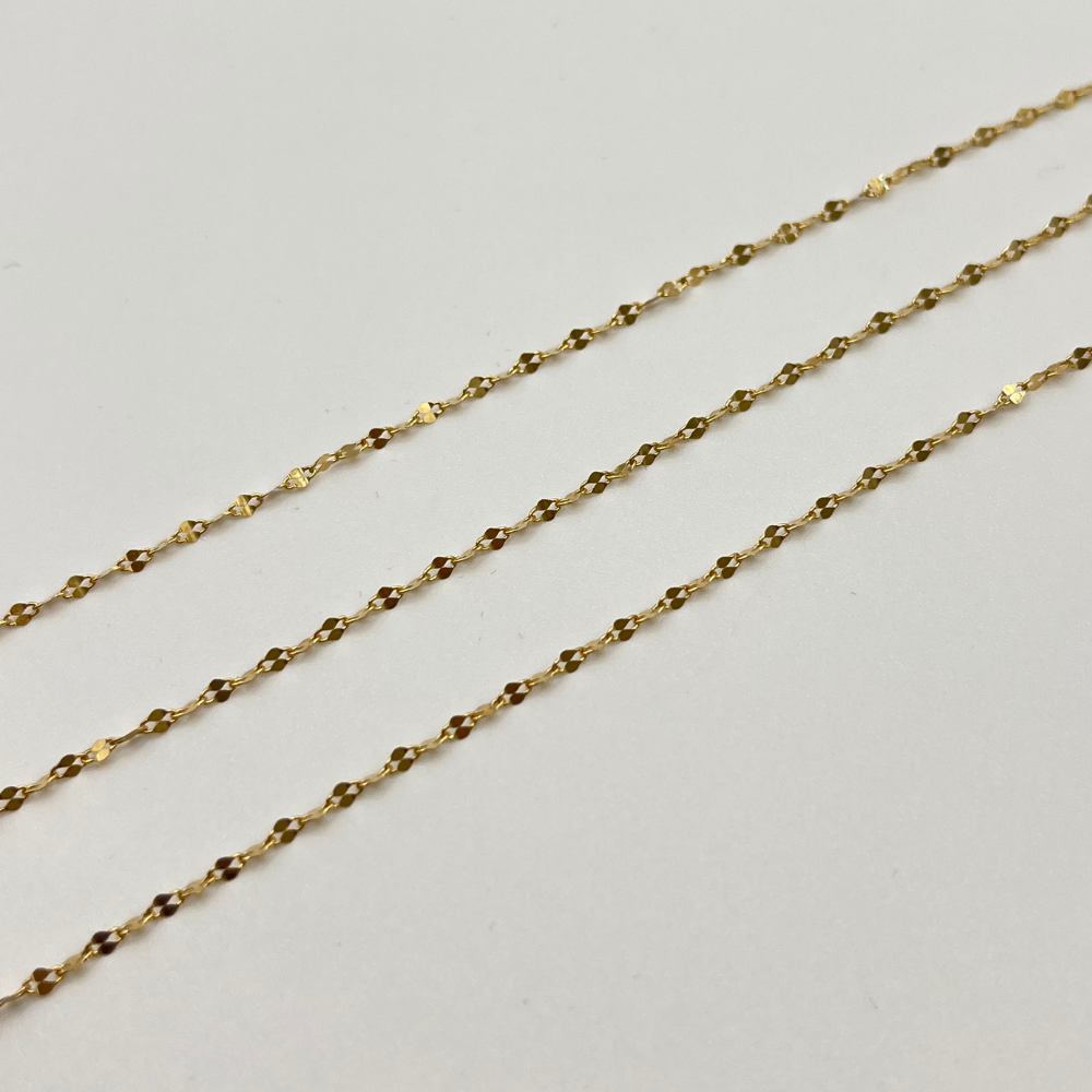 18K Solid Gold Nugget Chain Necklace