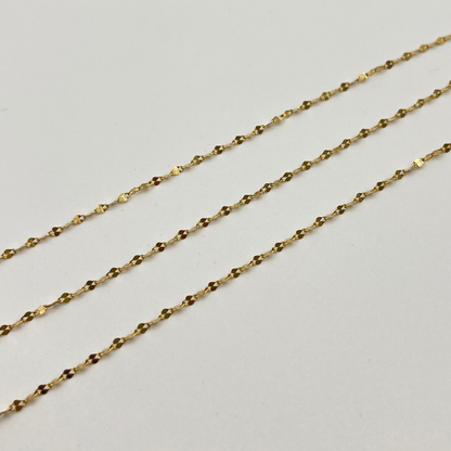 18K Solid Gold Nugget Chain Necklace