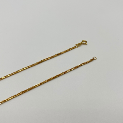 18K Solid Gold Wheat Chain Necklace