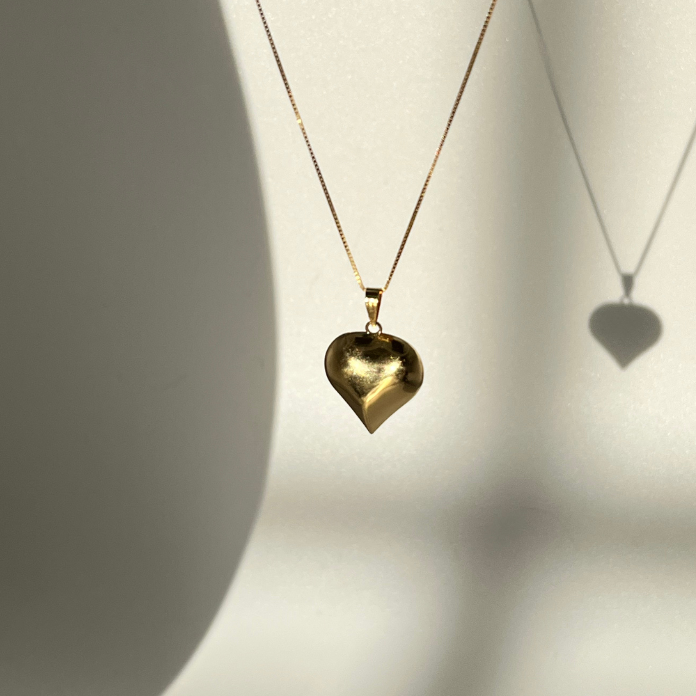 18K Solid Gold Mazzy Heart Pendant