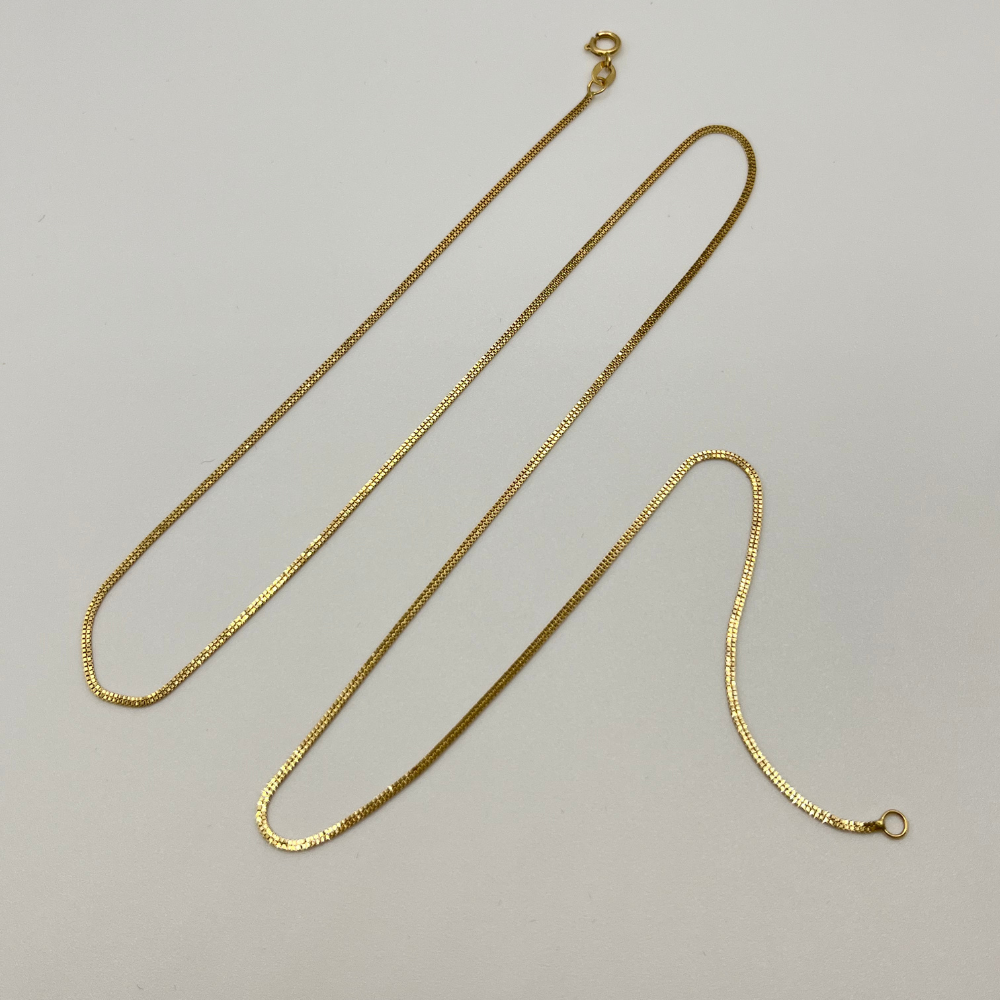 Solid 18K Gold Venetian Chain Necklace