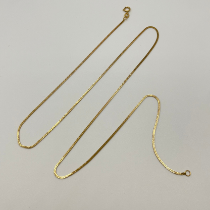 Solid 18K Gold Venetian Chain Necklace