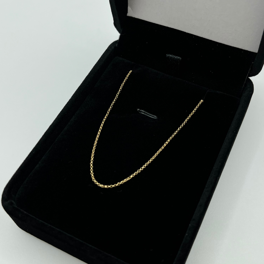 18K Solid Gold Thin Belcher Chain Necklace