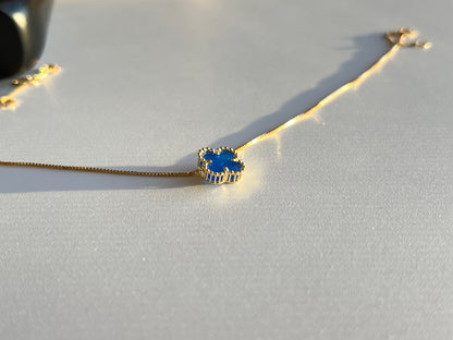 Four Leaf Clover Lapis Lazuli Necklace