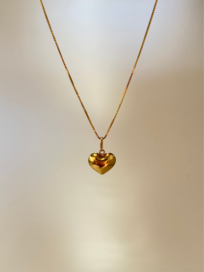 Solid 18K Gold Classic Heart Pendant