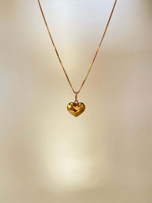 Solid 18K Gold Classic Heart Pendant