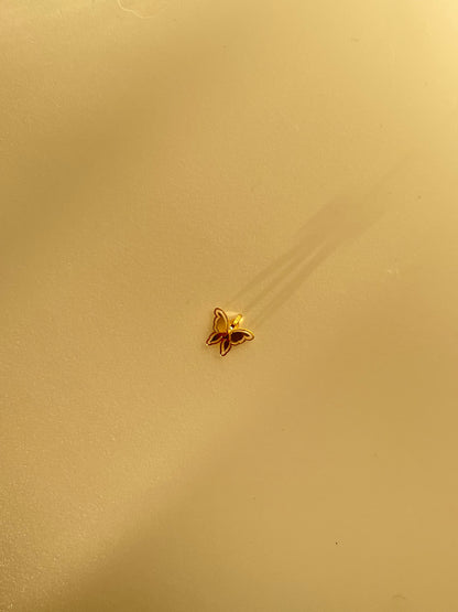 Solid 18K Gold Butterfly Pendant